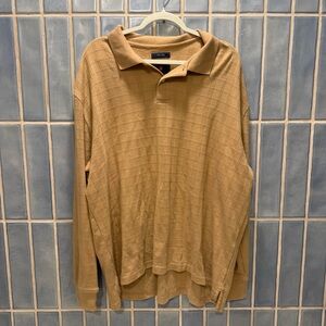 Saddlebred Men's Long-Sleeve Polo Shirt in Camel